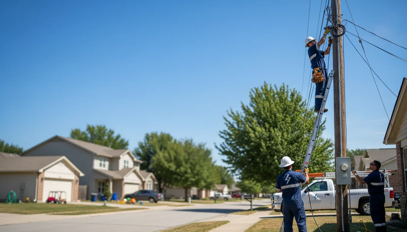 Residential electrician providing installation services in Nashoba, OK